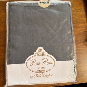 Pom Pom at Home Hampton SHAM Blair Standard Midnight 20" x 27" 100% Linen NEW